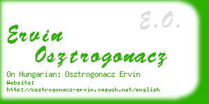 ervin osztrogonacz business card